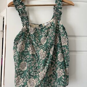 Evereve Green Floral Tank Top